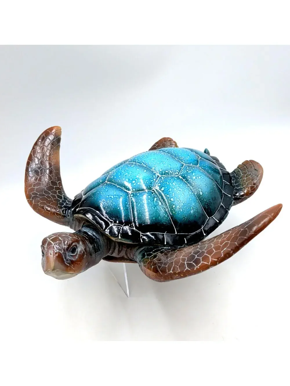 Design Toscano Blue Turquoise Aqua Sea Turtle Medium - Polyresin - 12" x 7" NEW - Picture 2 of 15